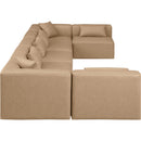  Manufacturer Color_Tan -- Cube 180" Tan Vegan Leather Upholstered 7 pc Modular Sectional IMAGE 5