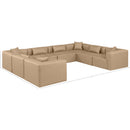  Manufacturer Color_Tan -- Cube 144" Tan Vegan Leather Upholstered 8 pc Modular Sectional IMAGE 11