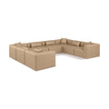  Manufacturer Color_Tan -- Cube 144" Tan Vegan Leather Upholstered 8 pc Modular Sectional IMAGE 1