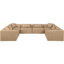 Manufacturer Color_Tan -- Cube 144" Tan Vegan Leather Upholstered 8 pc Modular Sectional IMAGE 4