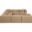 Meridian Cube Tan Vegan Leather Modular Sectional IMAGE 5