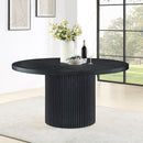  Color_Black -- Meridian Round Belinda Dining Table with Pedestal Base IMAGE 2