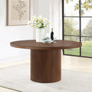  Color_Brown -- Belinda 59" Brown Solid Wood and Oak Veneer Dining Table IMAGE 2
