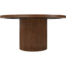  Color_Brown -- Belinda 59" Brown Solid Wood and Oak Veneer Dining Table IMAGE 3