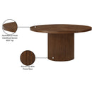  Color_Brown -- Belinda 59" Brown Solid Wood and Oak Veneer Dining Table IMAGE 7