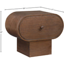  Color_Brown -- Harlow Brown Solid Wood And Oak Veneer Nightstand IMAGE 12