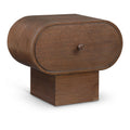  Color_Brown -- Harlow Brown Solid Wood And Oak Veneer Nightstand IMAGE 1