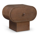  Color_Brown -- Harlow Brown Solid Wood And Oak Veneer Nightstand IMAGE 1