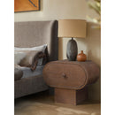  Color_Brown -- Harlow Brown Solid Wood And Oak Veneer Nightstand IMAGE 2