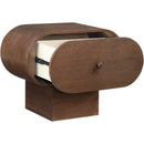  Color_Brown -- Harlow Brown Solid Wood And Oak Veneer Nightstand IMAGE 3