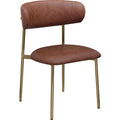  Color_Brown/ Gold -- Lupita Brown Vegan Leather Upholstered Dining Chair IMAGE 1