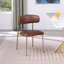  Color_Brown/ Gold -- Lupita Brown Vegan Leather Upholstered Dining Chair IMAGE 2