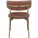  Color_Brown/ Gold -- Lupita Brown Vegan Leather Upholstered Dining Chair IMAGE 3