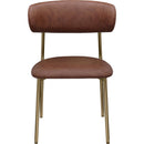 Color_Brown/ Gold -- Lupita Brown Vegan Leather Upholstered Dining Chair IMAGE 4