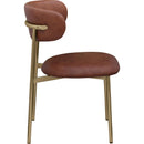  Color_Brown/ Gold -- Lupita Brown Vegan Leather Upholstered Dining Chair IMAGE 5