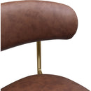  Color_Brown/ Gold -- Lupita Brown Vegan Leather Upholstered Dining Chair IMAGE 6