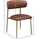  Color_Brown/ Gold -- Lupita Brown Vegan Leather Upholstered Dining Chair IMAGE 8