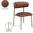  Color_Brown/ Gold -- Lupita Brown Vegan Leather Upholstered Dining Chair IMAGE 9