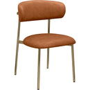  Color_Gold/ Orange -- Lupita Cognac Vegan Leather Upholstered Dining Chair IMAGE 1