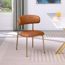 Meridian Lupita Cognac Vegan Leather Dining Chair IMAGE 2