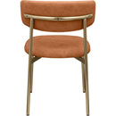  Color_Gold/ Orange -- Lupita Cognac Vegan Leather Upholstered Dining Chair IMAGE 3