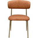  Color_Gold/ Orange -- Lupita Cognac Vegan Leather Upholstered Dining Chair IMAGE 4