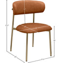  Color_Gold/ Orange -- Lupita Cognac Vegan Leather Upholstered Dining Chair IMAGE 8