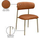  Color_Gold/ Orange -- Lupita Cognac Vegan Leather Upholstered Dining Chair IMAGE 9