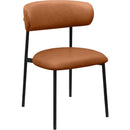  Color_Black/ Orange -- Lupita Cognac Vegan Leather Upholstered Dining Chair IMAGE 1