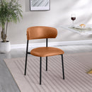 Color_Black/ Orange -- Lupita Cognac Vegan Leather Upholstered Dining Chair IMAGE 2