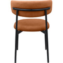  Color_Black/ Orange -- Lupita Cognac Vegan Leather Upholstered Dining Chair IMAGE 3