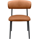  Color_Black/ Orange -- Lupita Cognac Vegan Leather Upholstered Dining Chair IMAGE 4