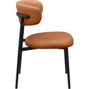  Color_Black/ Orange -- Lupita Cognac Vegan Leather Upholstered Dining Chair IMAGE 5