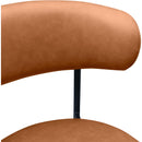  Color_Black/ Orange -- Lupita Cognac Vegan Leather Upholstered Dining Chair IMAGE 6