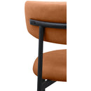  Color_Black/ Orange -- Lupita Cognac Vegan Leather Upholstered Dining Chair IMAGE 7