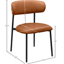  Color_Black/ Orange -- Lupita Cognac Vegan Leather Upholstered Dining Chair IMAGE 8