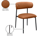  Color_Black/ Orange -- Lupita Cognac Vegan Leather Upholstered Dining Chair IMAGE 9