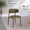  Color_Black/ Green -- Lupita Olive Vegan Leather Upholstered Dining Chair IMAGE 2