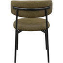  Color_Black/ Green -- Lupita Olive Vegan Leather Upholstered Dining Chair IMAGE 3