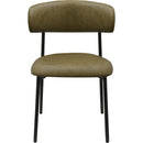  Color_Black/ Green -- Lupita Olive Vegan Leather Upholstered Dining Chair IMAGE 4
