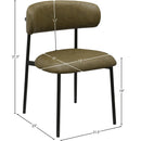  Color_Black/ Green -- Lupita Olive Vegan Leather Upholstered Dining Chair IMAGE 8