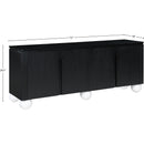  Meridian Cardiff Black Laquer And Oak Veneer Sideboard / Buffet IMAGE 12