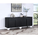  Meridian Cardiff Black Laquer And Oak Veneer Sideboard / Buffet IMAGE 2