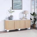  Meridian Cardiff Natural Laquer And Oak Veneer Sideboard / Buffet IMAGE 2