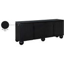  Meridian Cardiff Black Laquer And Oak Veneer Sideboard / Buffet IMAGE 11