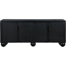  Meridian Cardiff Black Laquer And Oak Veneer Sideboard / Buffet IMAGE 3