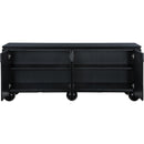 Meridian Cardiff Black Laquer And Oak Veneer Sideboard / Buffet IMAGE 4