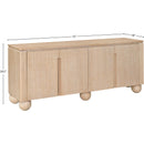  Meridian Cardiff Natural Laquer And Oak Veneer Sideboard / Buffet IMAGE 12