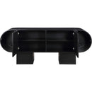  Meridian Harlow Black Solid Wood And Oak Veneer Sideboard / Buffet IMAGE 5