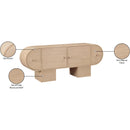 Meridian Harlow Natural Solid Wood And Oak Veneer Sideboard / Buffet IMAGE 11